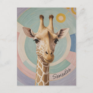 Zachte reus: Pastel Giraffe Briefkaart