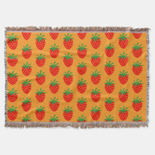 Zachte rode aardbeienpatroon throw deken
