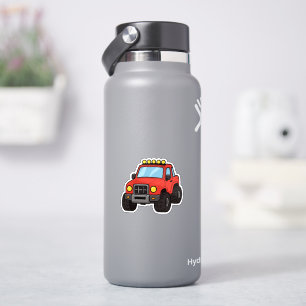Zachte rode monstertruck sticker voor kinderen