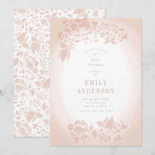 Zachte Romantische Floral Musk Pink Baby shower Kaart