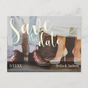 Zachte Romantische Fototypografie 30 Save the Date Aankondigingskaart