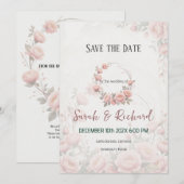 Zachte Romantische Papier Tuin Save the Date (Voorkant / Achterkant)