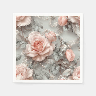 Zachte Romantische Parel en Kant Botanisch Servet