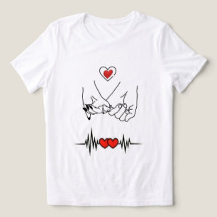 Zachte Romantische Valentijnshartslag Lijn Grafisc Tri-Blend Shirt