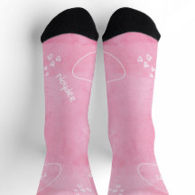 Zachte roze aquarel met witte naam