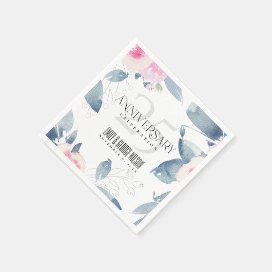 ZACHTE ROZE BLAUWE BLOMEN 25E HET JAAR JUBILEUM SERVET (Hoek)