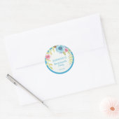 Zachte Roze Blauwe Boho Bloemige Meidenavond  Ronde Sticker (Envelop)