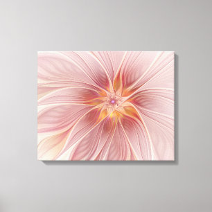 Zachte Roze Bloem Droom Abstracte Fractale Kunst B Canvas Afdruk
