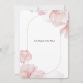 Zachte Roze Bloem Kader Uitnodiging (Achterkant)