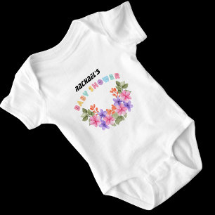 Zachte Roze Bloem Meisje Baby Shower Romper