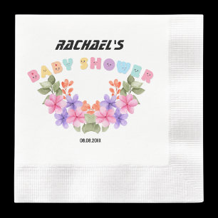 Zachte Roze Bloem Meisje Baby Shower Servet