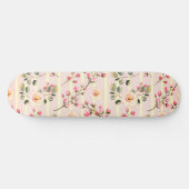 Zachte Roze Bloem Streep Patroon Skateboard (Horizontaal)