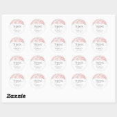 Zachte roze bloemen Elegant dank u Ronde Sticker (Vel)