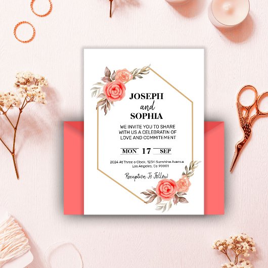 Zachte Roze Bloemen Elegant Romantisch Kaart