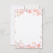 Zachte roze bloemen Elegante moderne bruiloft RSVP Kaartje (Achterkant)