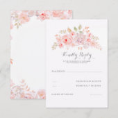 Zachte roze bloemen Elegante moderne bruiloft RSVP Kaartje (Voorkant / Achterkant)
