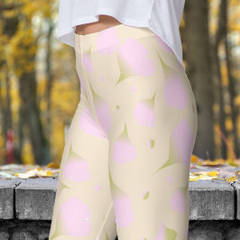 Zachte roze bloemenpastelbloemblaadjes patroon leggings