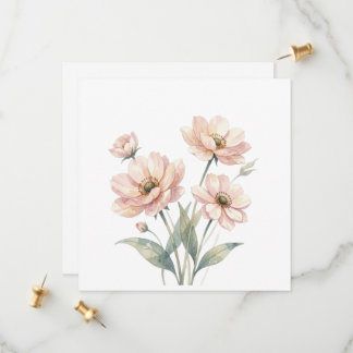 Zachte Roze Bloemige Watercolor Boeket Kunst Save The Date