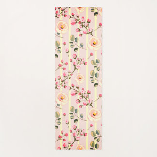 Zachte Roze Bloemstreep Patroon Yogamat