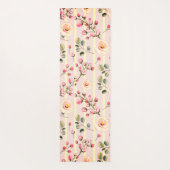 Zachte Roze Bloemstreep Patroon Yogamat (Achterkant)