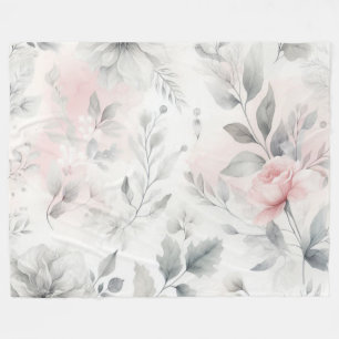 Zachte roze bloemwas fleece deken
