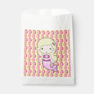 Zachte Roze Blonde Zeemeermin & Zeepaarden Zakje Bedankzakje