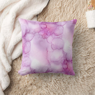 Zachte Roze Blush Waterverf Marmer Kussen