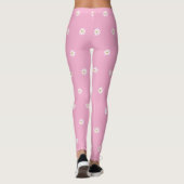 Zachte Roze Broek met Bloeiend Bloemmotief Leggings (Achterkant)