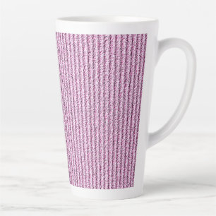 Zachte roze corduroy streeppatroon latte mok
