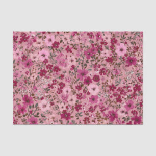 Zachte Roze Ditsy Pastel Boho 70s Vintage Bloem Tissuepapier