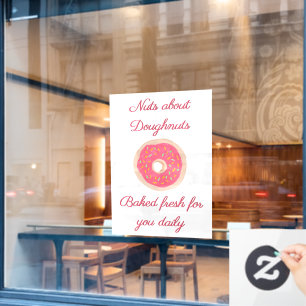 Zachte Roze Donut met Spikkels Doughnut Winkel Raamsticker