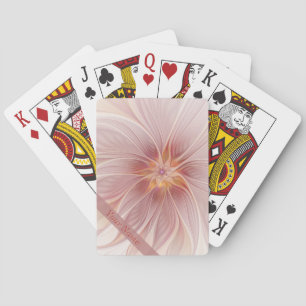 Zachte Roze Droom Abstracte Fractale Kunst Bloemna Pokerkaarten