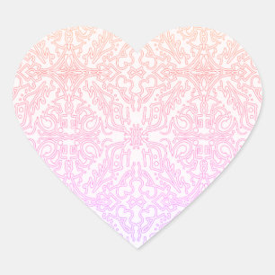 Zachte Roze Droom Mandala-patroonserie Hart Sticker