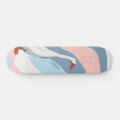 Zachte roze en blauwe luis witte loper Duck Kinder Skateboard (Horizontaal)