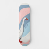 Zachte roze en blauwe luis witte loper Duck Kinder Skateboard (Voorkant)