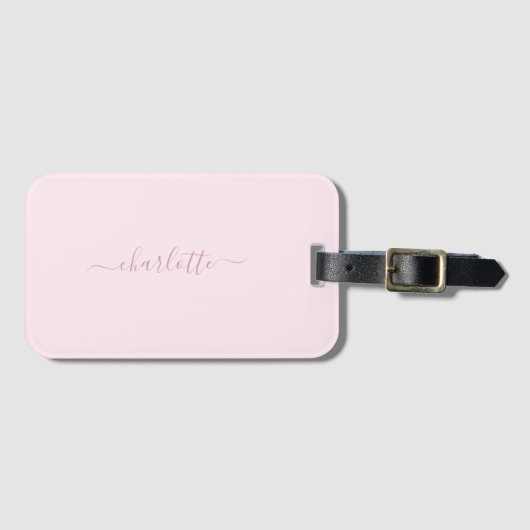Zachte Roze en Blush Bagagelabel (Voorkant (horizontaal))