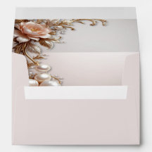 Zachte Roze en Witte Bloemen Parels Envelop