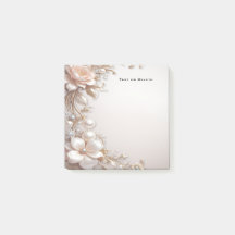 Zachte Roze en Witte Bloemen Post-it Briefjes