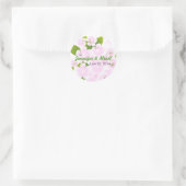 Zachte roze en witte bloemen ronde sticker (Tas)
