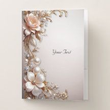 Zachte Roze en Witte Bloemen Zakmap