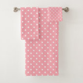 Zachte roze en witte pooldots bad handdoek (Insitu)