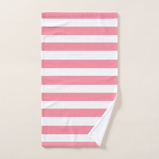 Zachte roze en witte strepen bad handdoek (Handdoek)