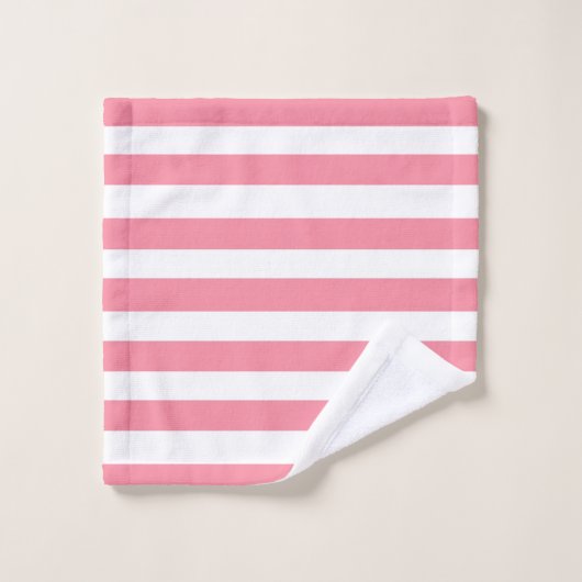 Zachte roze en witte strepen bad handdoek (Wasdoekje)
