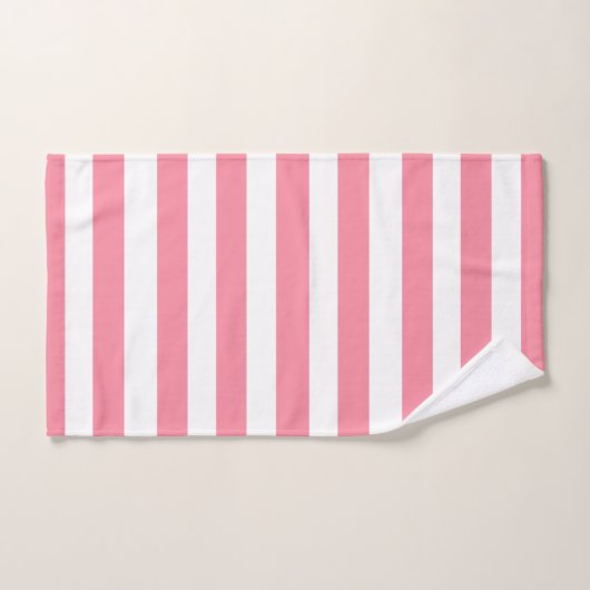 Zachte roze en witte strepen bad handdoek (Handdoek)