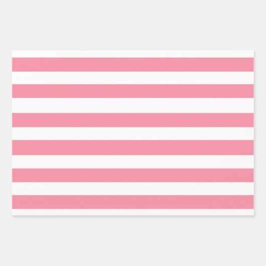 Zachte roze en witte strepen inpakpapier vel (Voorkant)