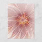 Zachte roze Floral Dream Abstracte fractale kunstb Briefkaart (Voorkant)
