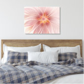 Zachte roze Floral Dream Abstracte fractale kunstb Canvas Afdruk (Insitu (Slaapkamer))