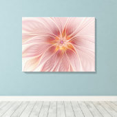 Zachte roze Floral Dream Abstracte fractale kunstb Canvas Afdruk (Insitu (Houten vloer))