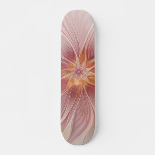 Zachte roze Floral Dream Abstracte fractale kunstb Skateboard