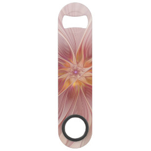 Zachte roze Floral Dream Abstracte fractale kunstb Speed Flessenopener